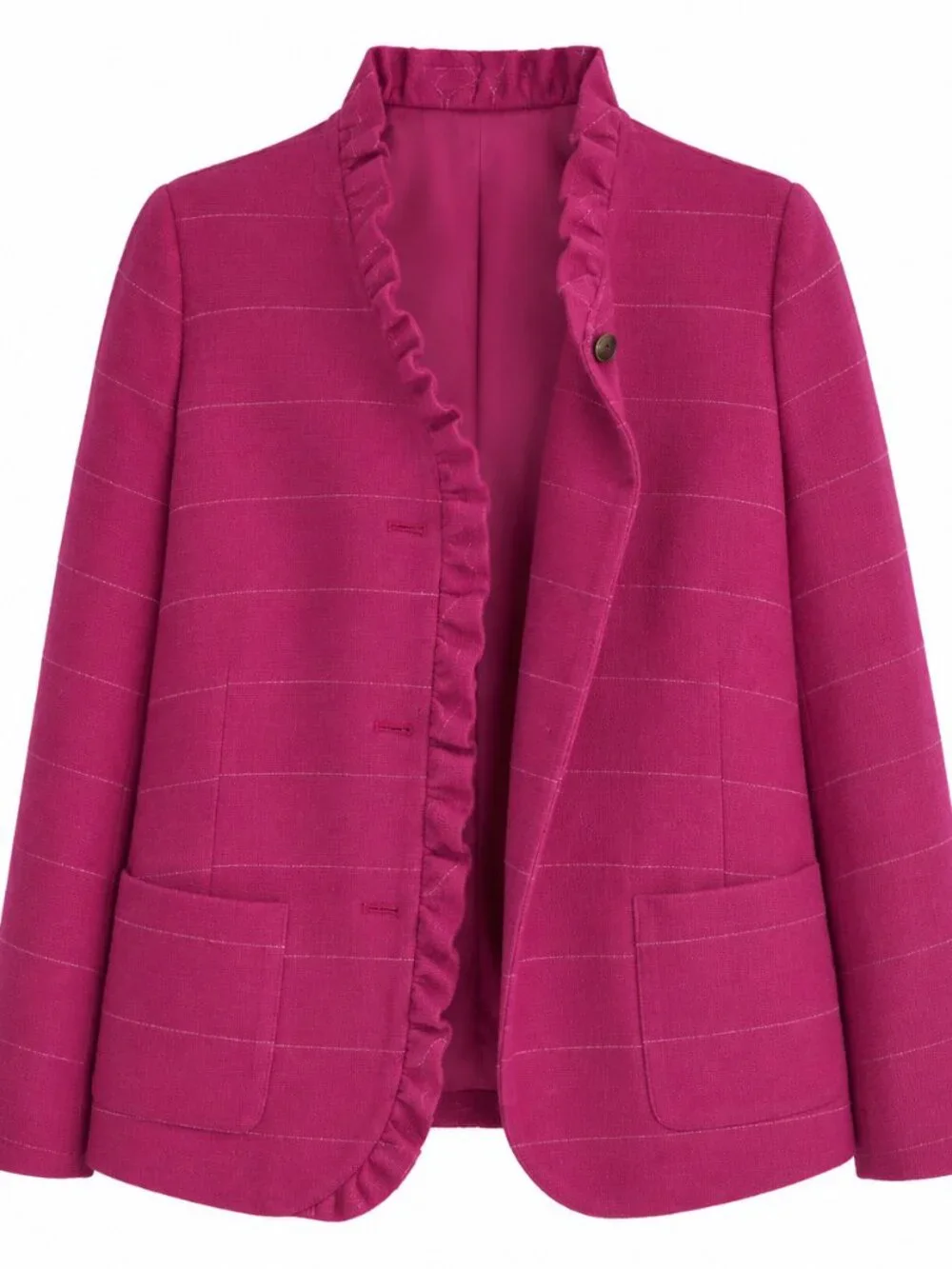 Talbots Pink Ruffled Wool Blazer Size 18W